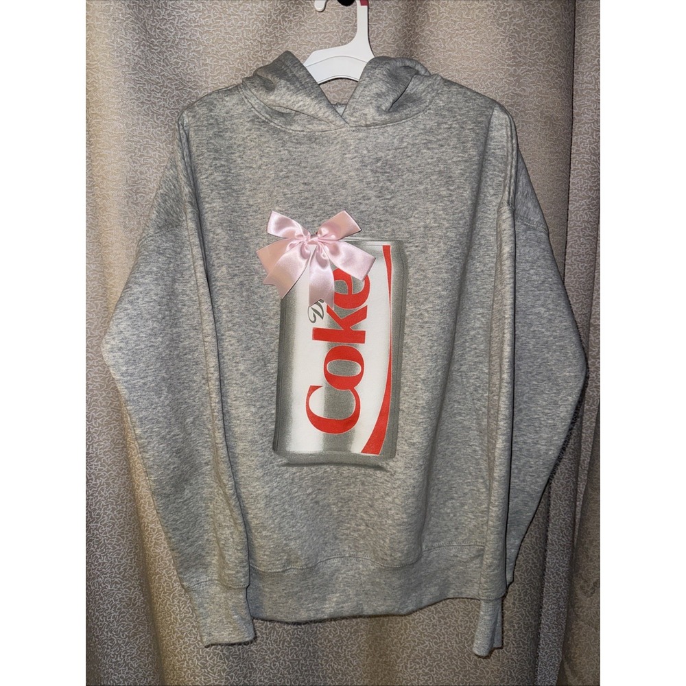 Diet Coke Hoodie‎ XX-Small Gray Oversized Graphic Sweatshirt Limited Edition